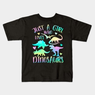 Just a girl who loves dinosaurs Kids T-Shirt